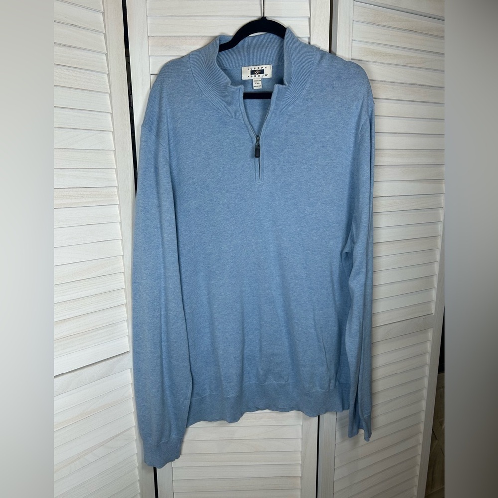 Joseph Abboud Blue Quarter Zip Lightweight Sweater. Size XXL